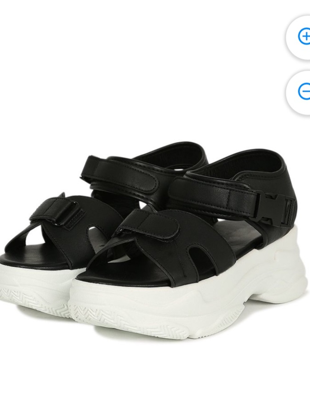 Women’s Black Platform Sport Sandals with White Sole